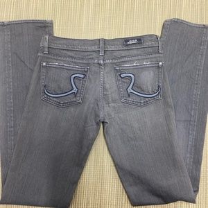 Womens Rock & Republic Denim Grey Straight Bootcut Leg 27